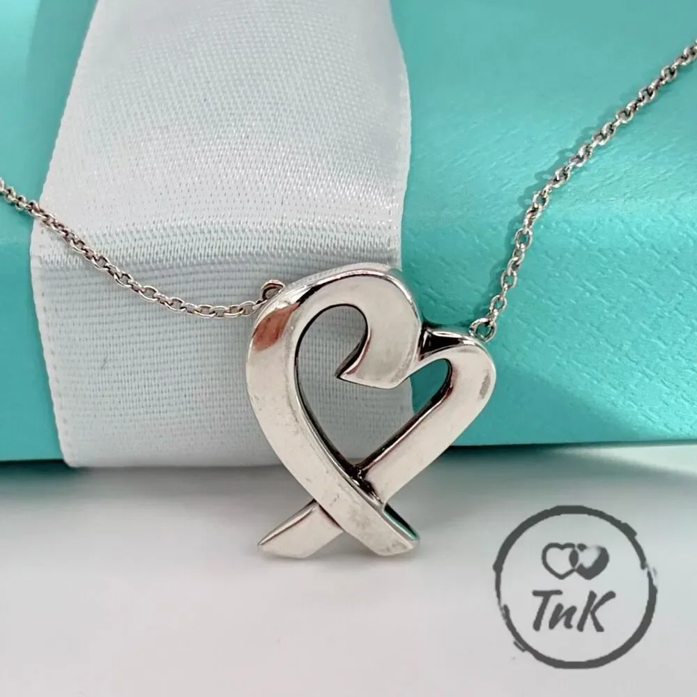 Tiffany & Co Paloma Picasso Medium Loving Heart Pendant Necklace - Silver - 19”